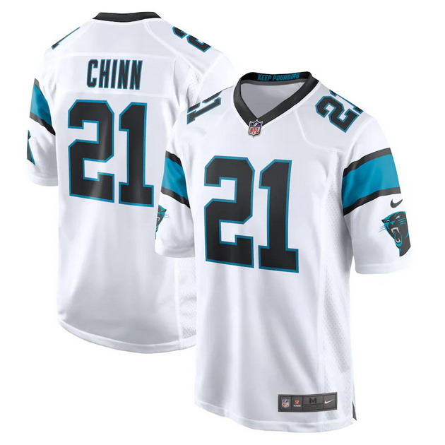 mens nike jeremy chinn white carolina panthers game jersey